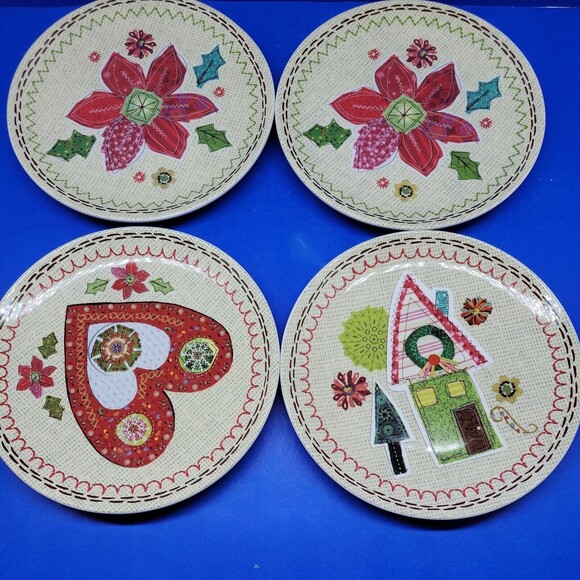 Cracker Barrel Homespun By Lori Siebert 8" Salad Plates Bundle Of 4 - Picture 9 of 9